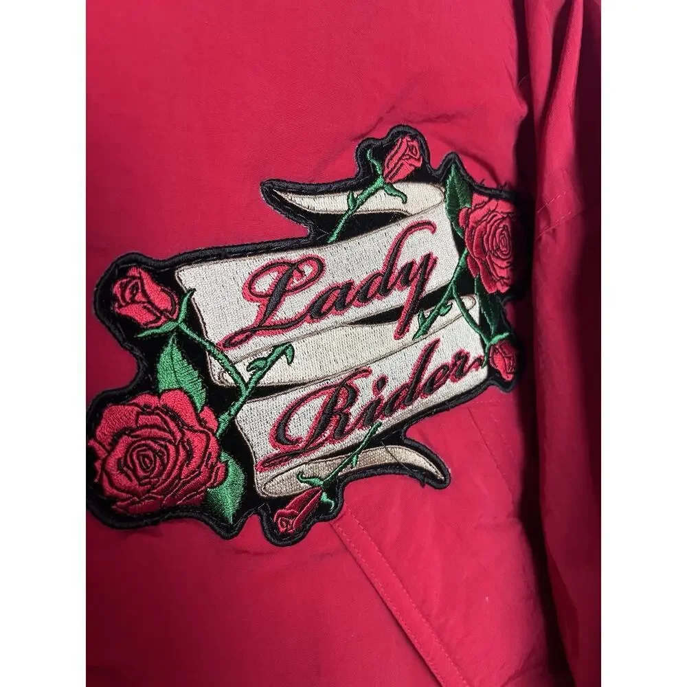 Marlboro Country Store Vintage Ski Puffer Jacket Red Size Medium Lady Rider Rose